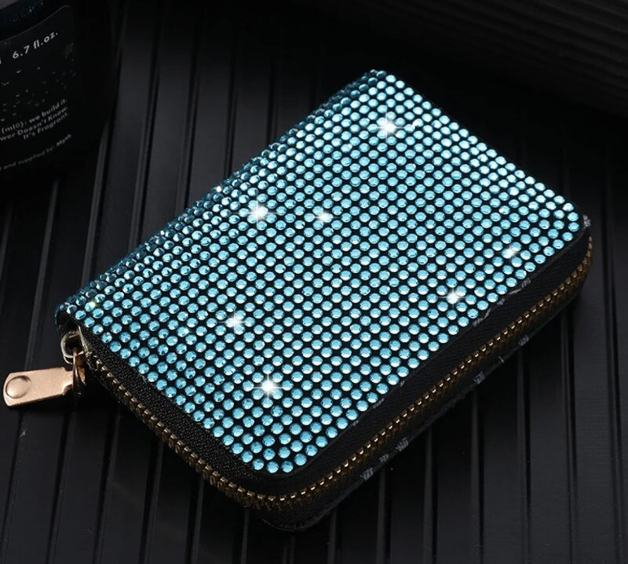 Women Card Storage Bag Stylish Coin Purse Rhinestone Small Wallet for Women Zipper Change Card Holder Wallets