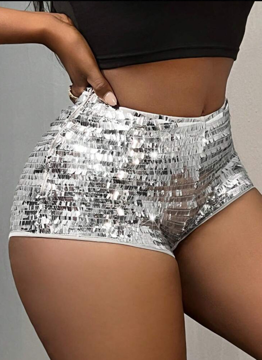 “Shine Girl” Low Waist Sequin Glitter Shorts