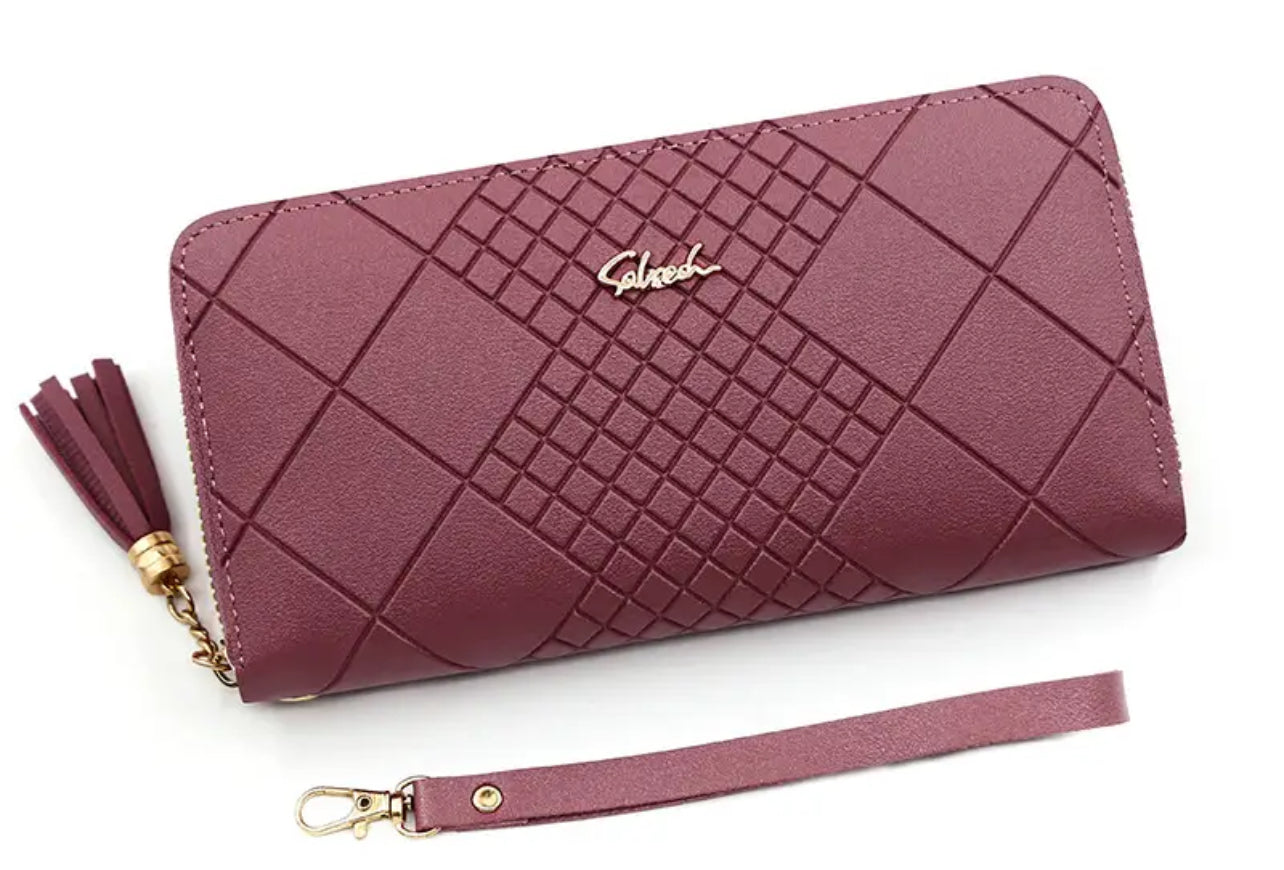 Modern Wristlet, Faux Leather Clutch Wallet