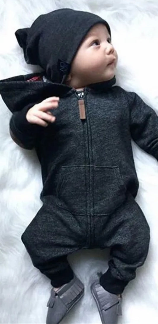 Long Sleeve Zipper, Romper Hooded Outfit