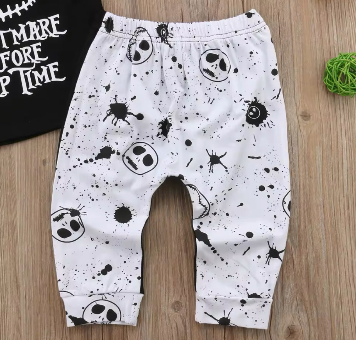 💀🎃 Halloween, Skull Top T-Shirt + Pants 2PCS Baby Boy