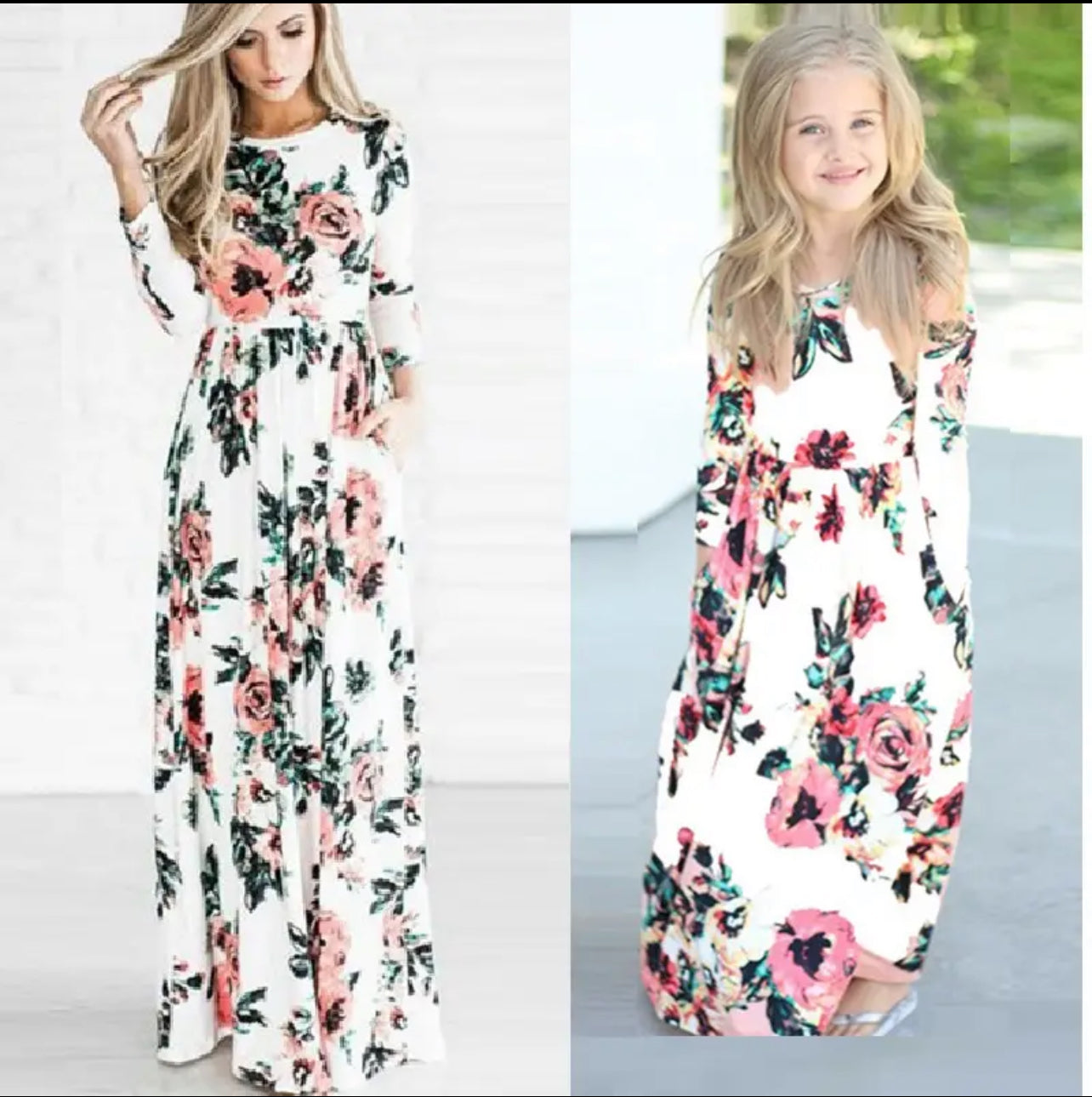 Blooms 🌷 Vestidos para mamá y yo, mangas largas