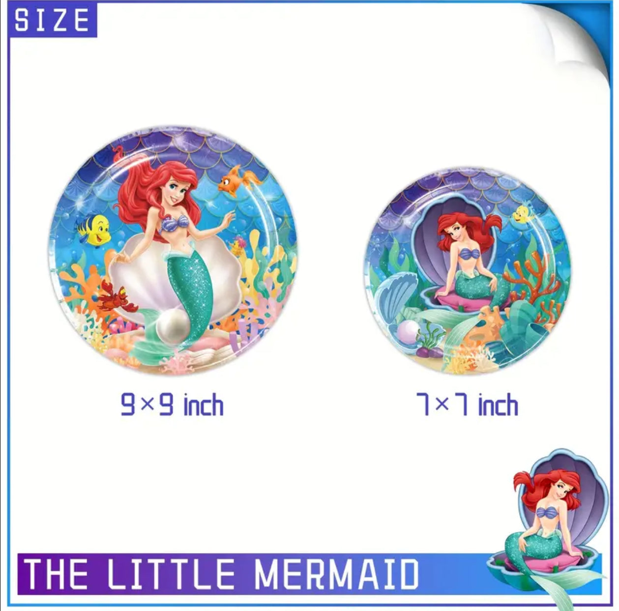 Disney Little Mermaid Princess Party Pack - 81Pc Disposable Tableware Set