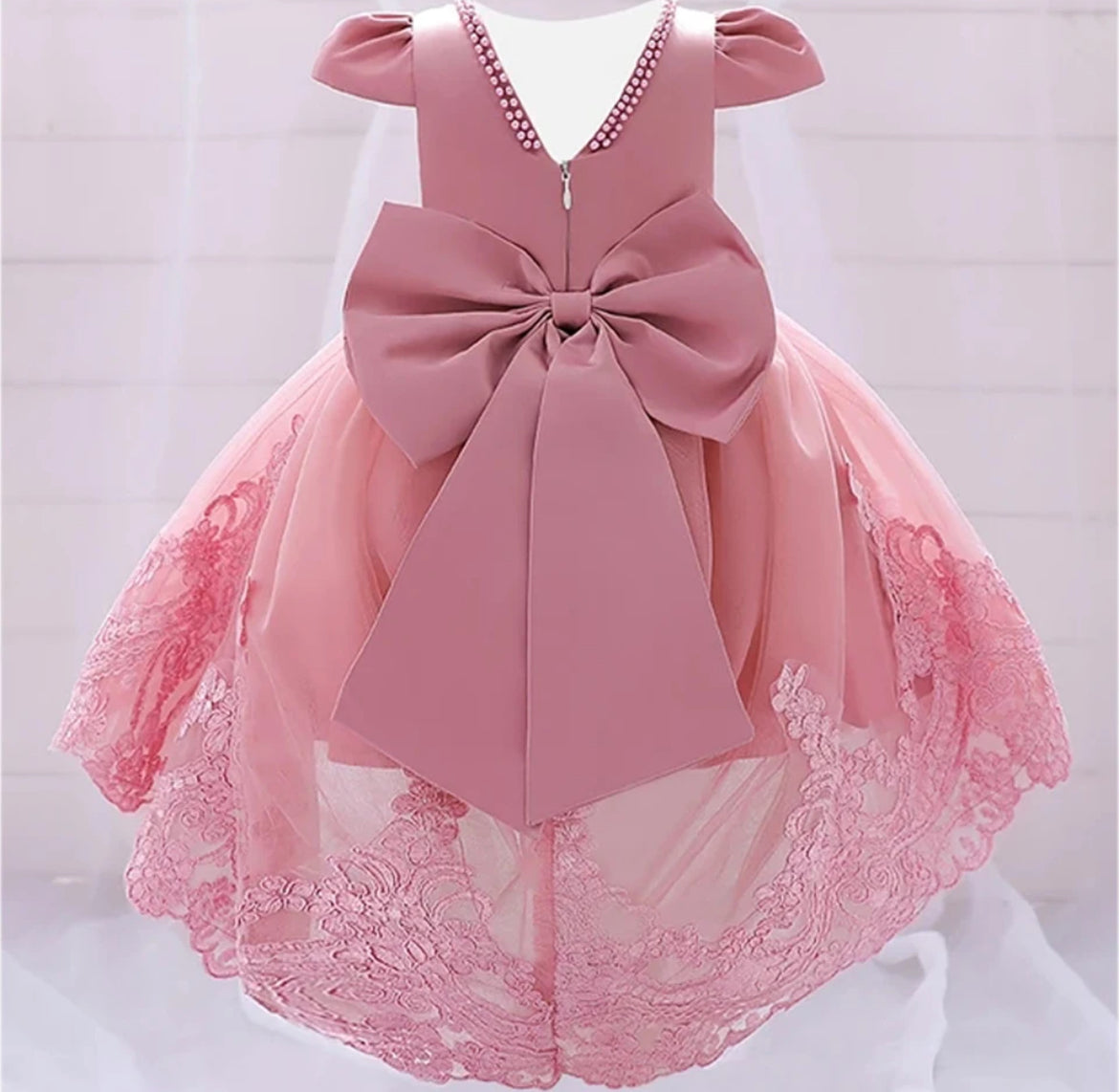 Toddler Princess Bow Tulle 1st Birthday Gown