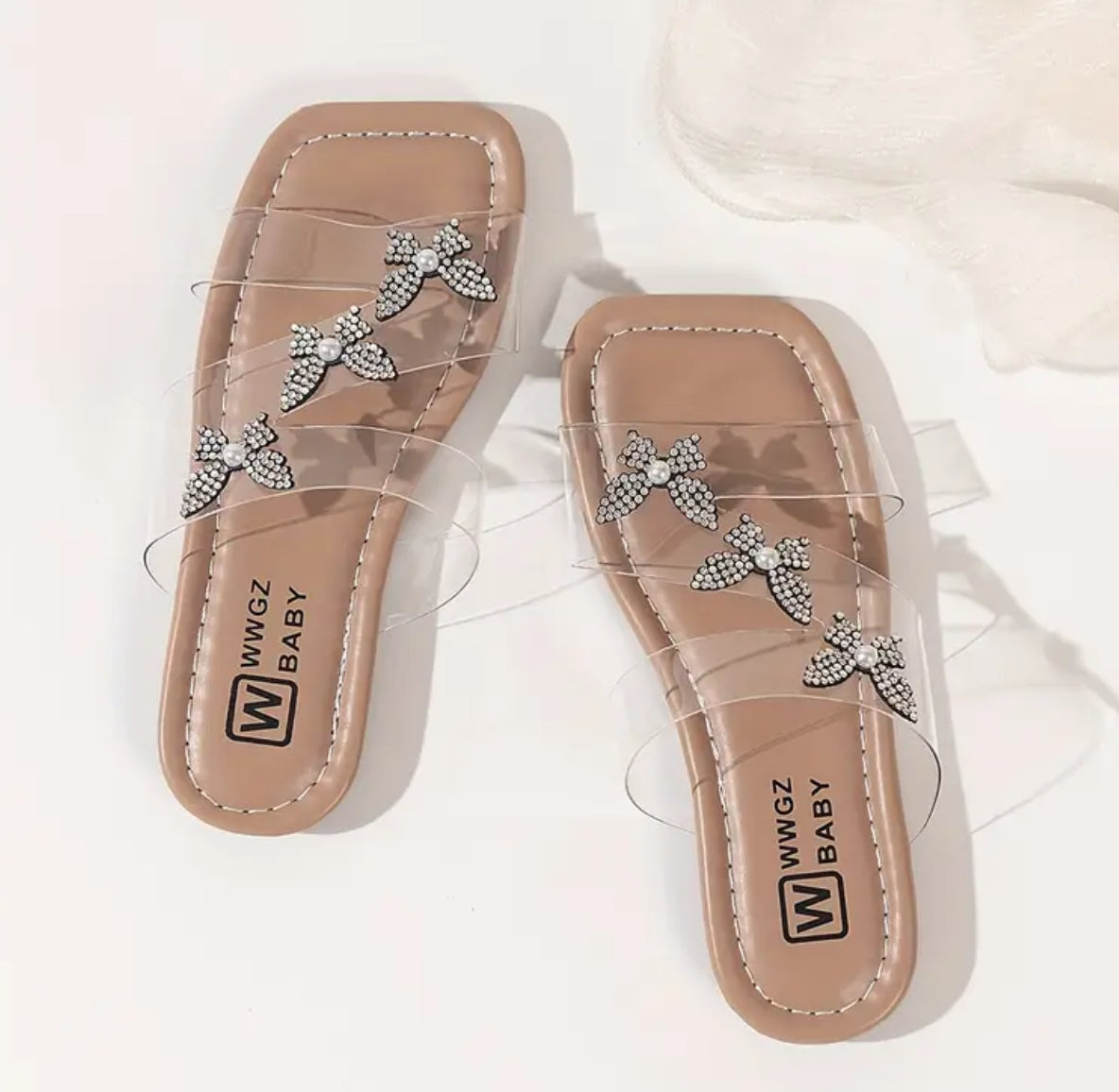 “Rhinestone Butterflies” Open Toe Sandals For Girls