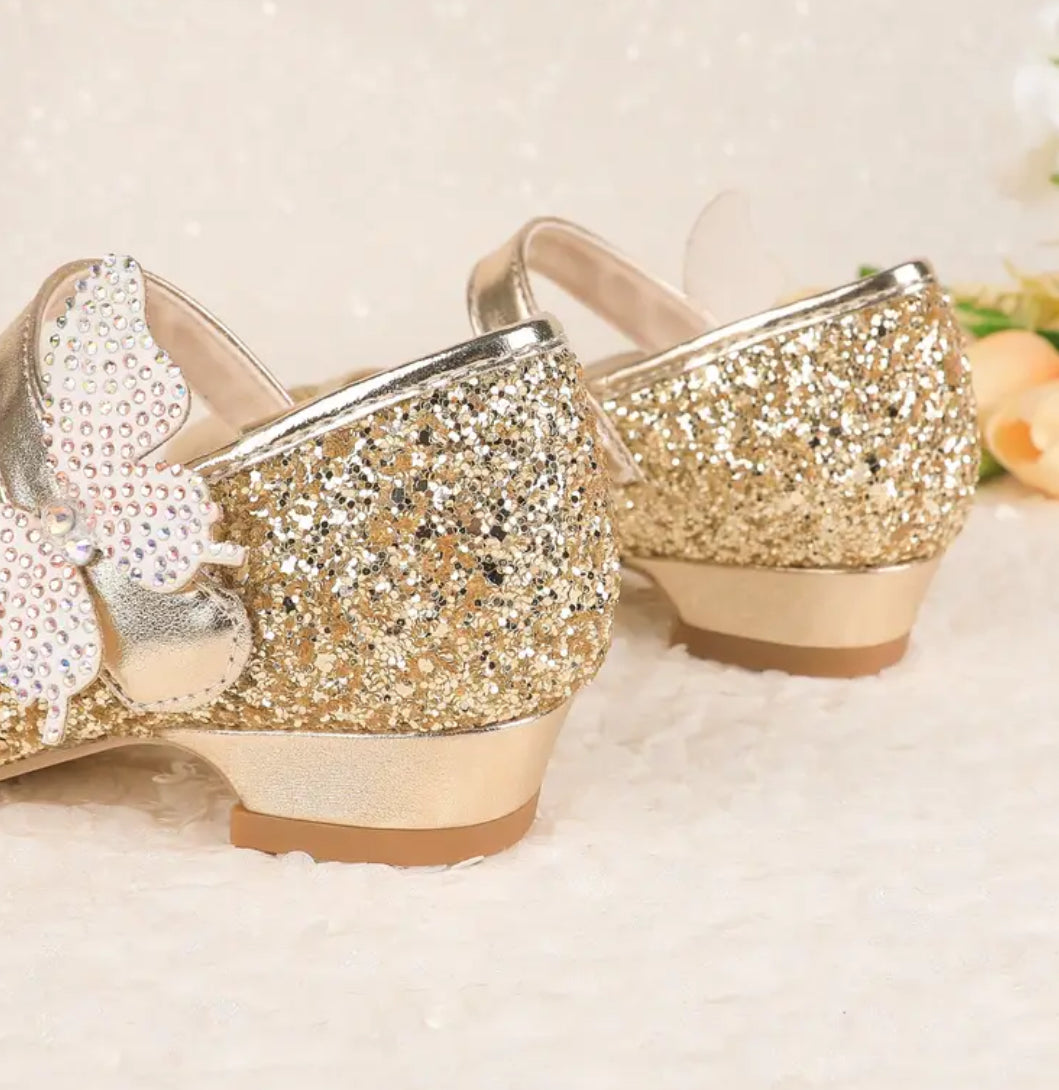 “Enchanted Sparkle Butterfly”  Mary Jane Shoes with hook-and-loop Fastener Closure, Youth