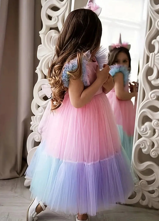 Vestido de fiesta princesa “Rainbow Tulle” 🌈🦄