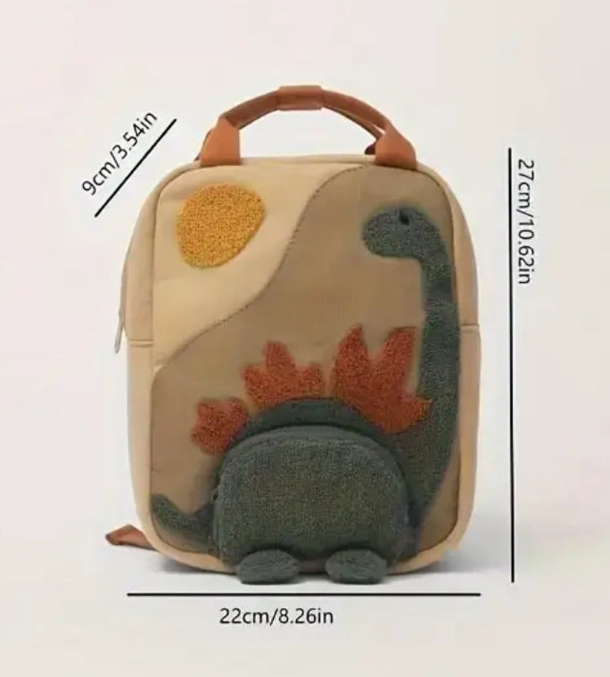 Mochila de lona con contraste de dinosaurios