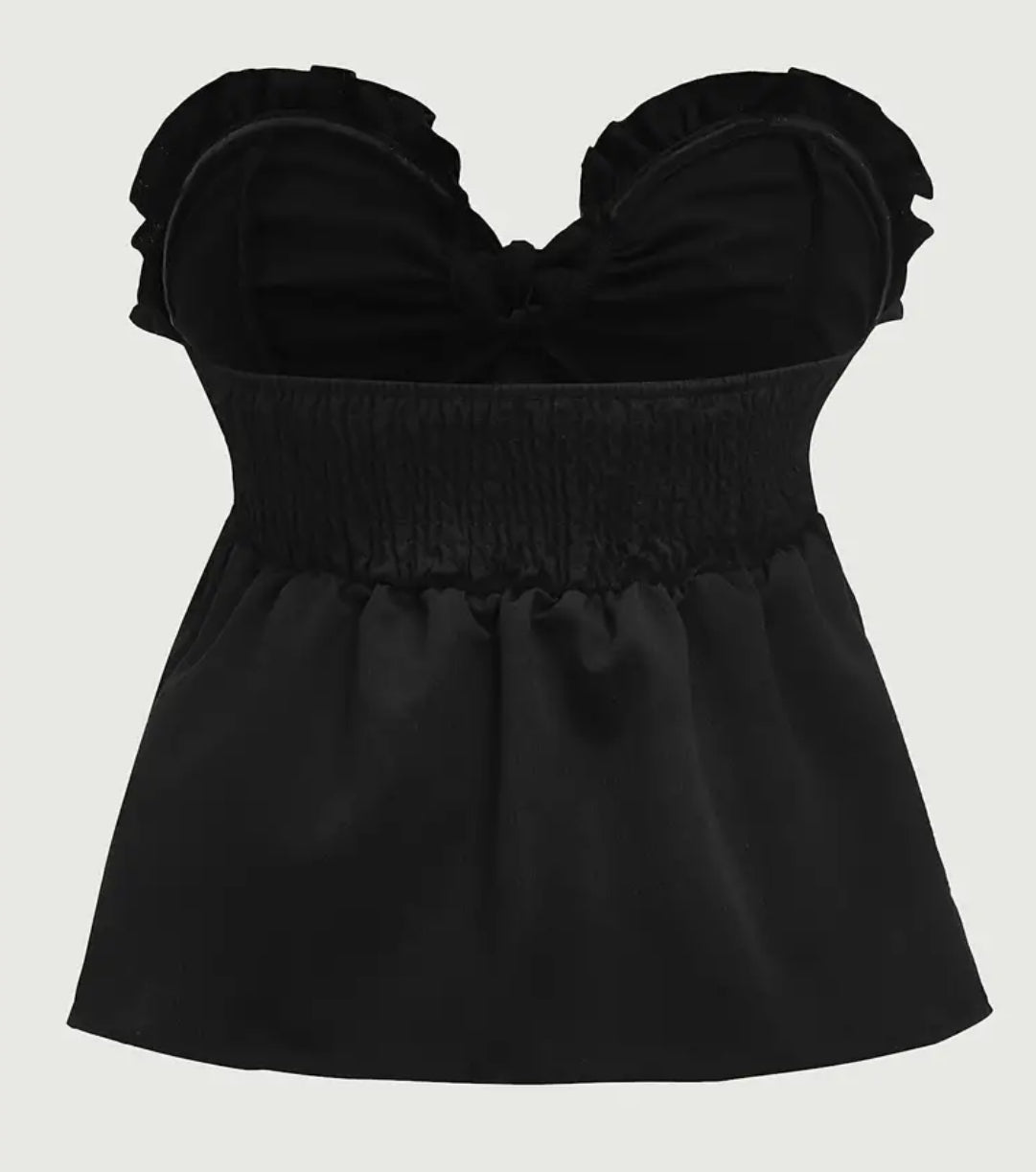 Blusa fruncida en la parte delantera con “Pretty Bows” para el verano, colecciones elegantes ♥️