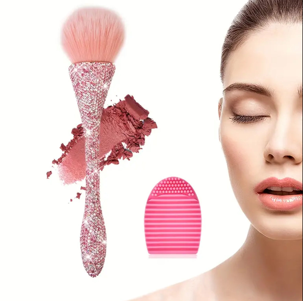 “Crystals” Mineral Powder Kabuki Makeup Brush For Large Coverage