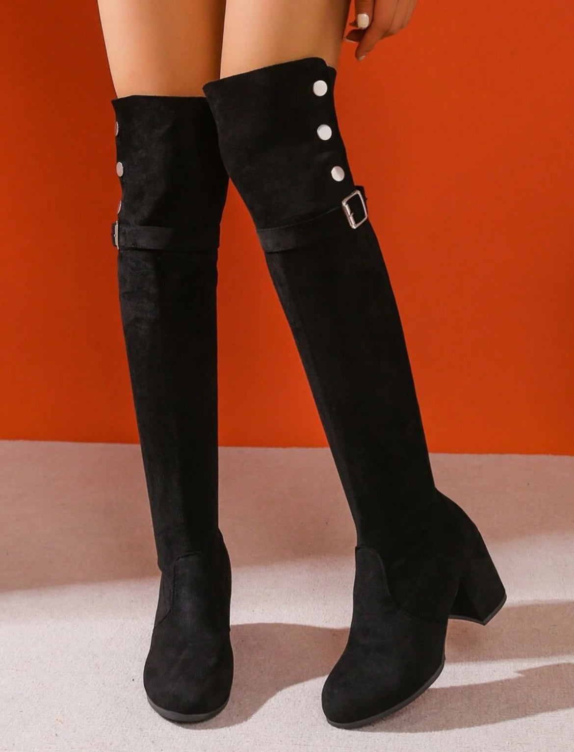 “Midnight” Over-The-Knee, High Heel Boots For Women, Mid-Calf, Thin, Slim Fit