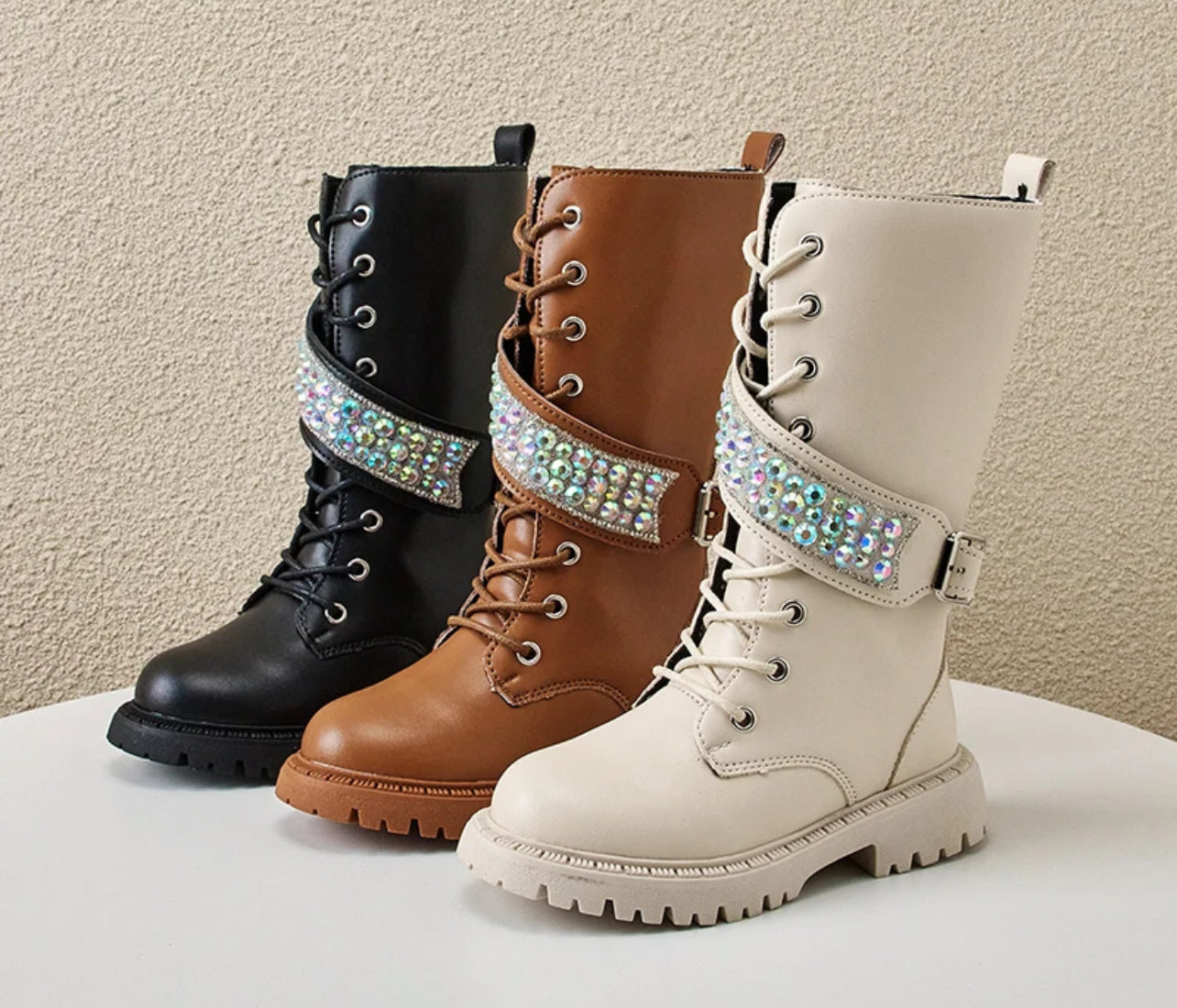 Sequined Korean Style Side Zipper, High Boots