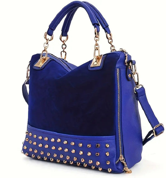 “Spike & Gold” Rivet Inlay Handbag