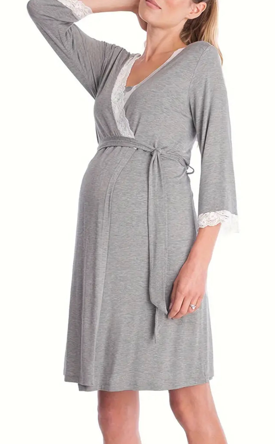 “Hospital Floral Elegant Robe” Delivery, Nursing, Maternity Sleepwear