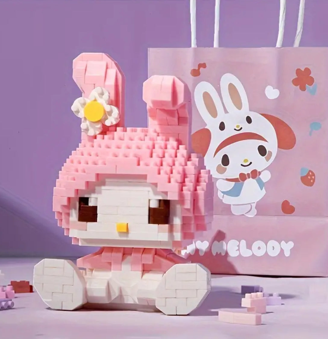 Authorized Sanrio Cute Building Blocks Kawaii Melody, Hello Kitty, Kuromi