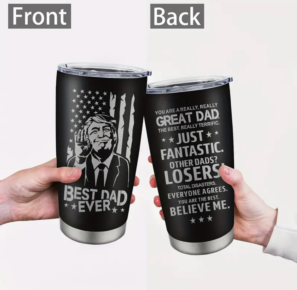 1pc, Gifts For Dad, -20 oz Black Engraved Tumbler is the Perfect Gift