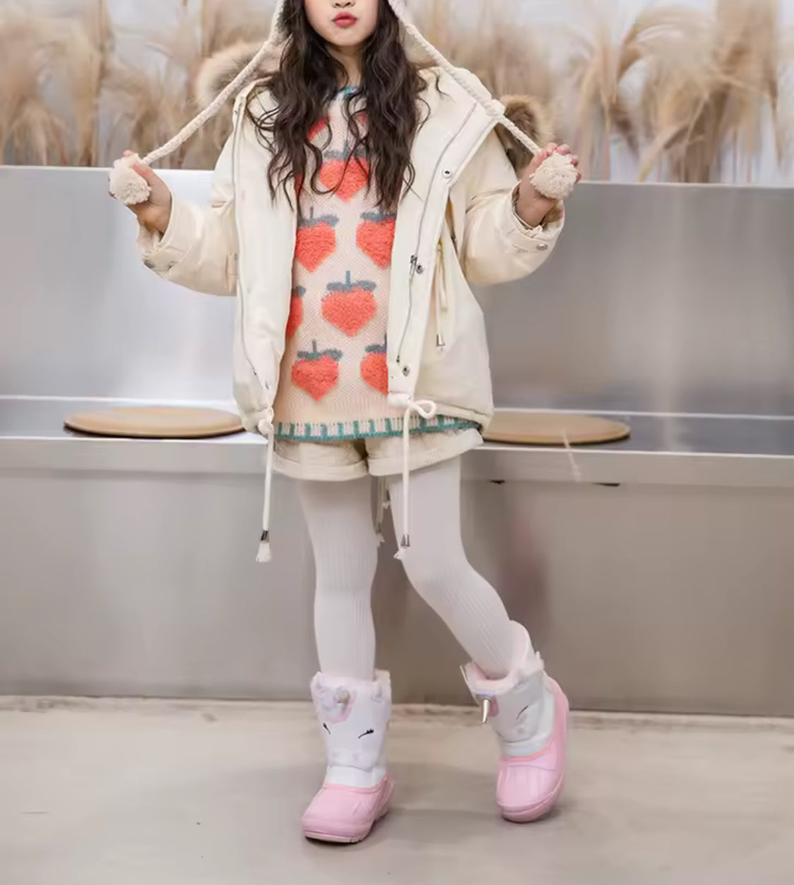 Girls “ADORBS” Snow Boots Waterproof Slip & Cold Weather Resistant