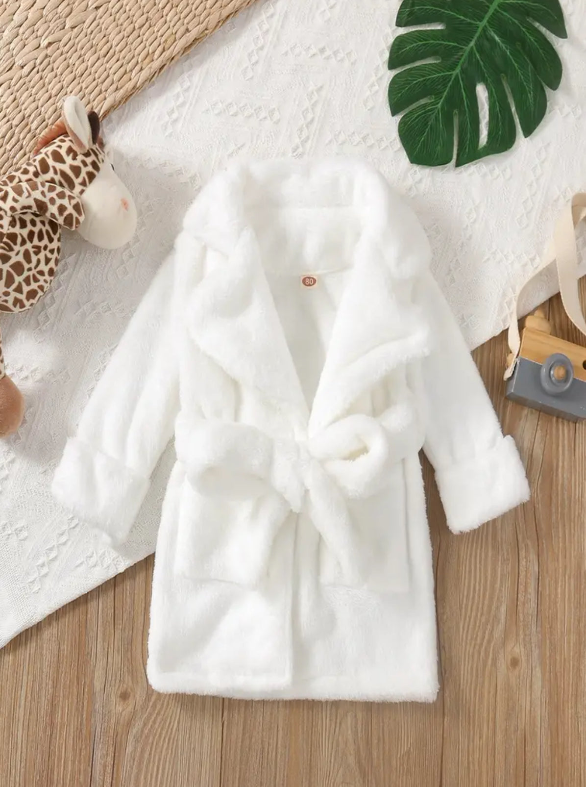 Children’s Fluffy Long Sleeve PJ Robe & Belt