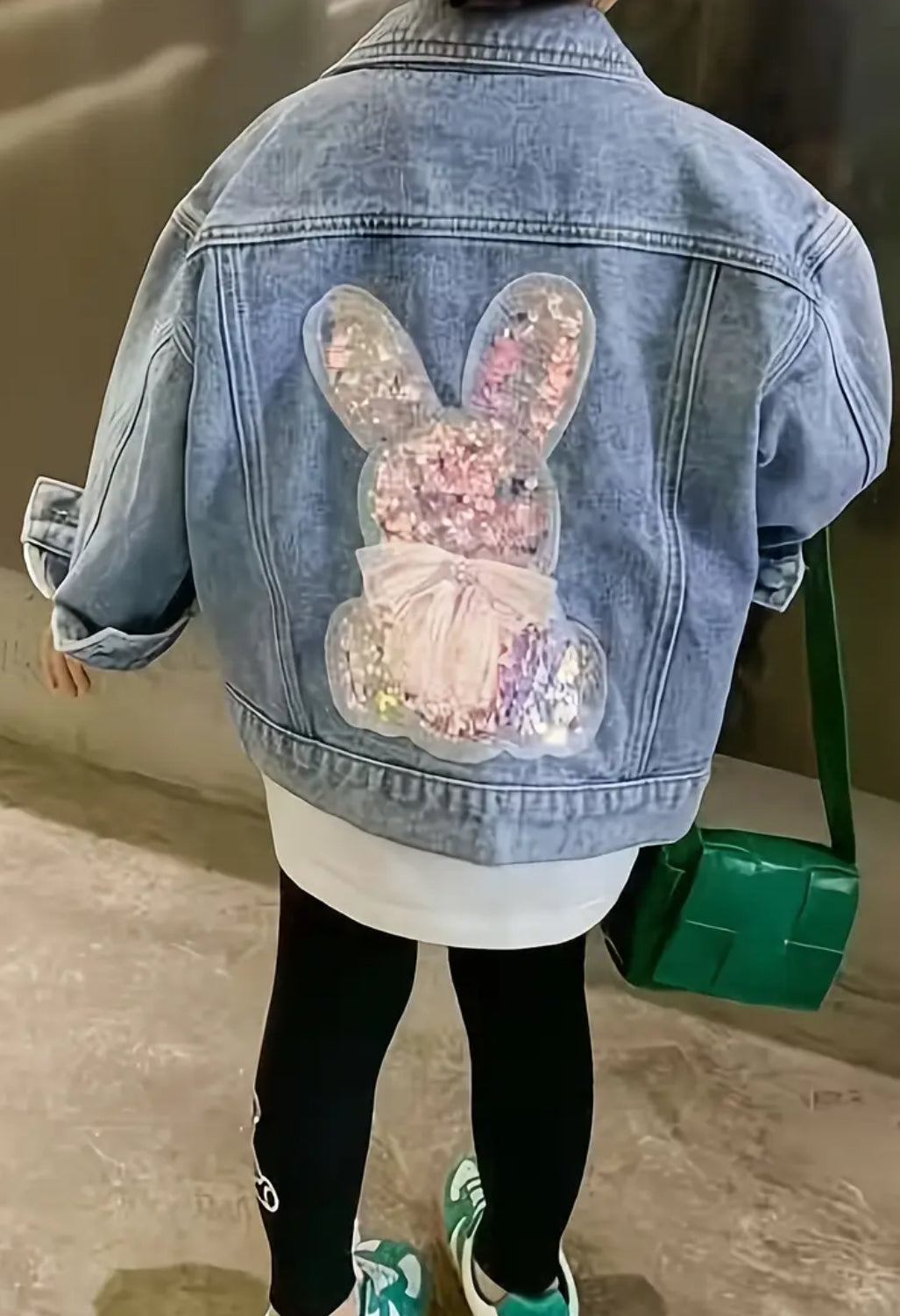 Chaqueta de niña con parches “Denim Bunny”🐰