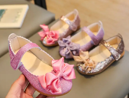 “Glitters & Bows” Youth, Cute Casual Mary Jane Shoes