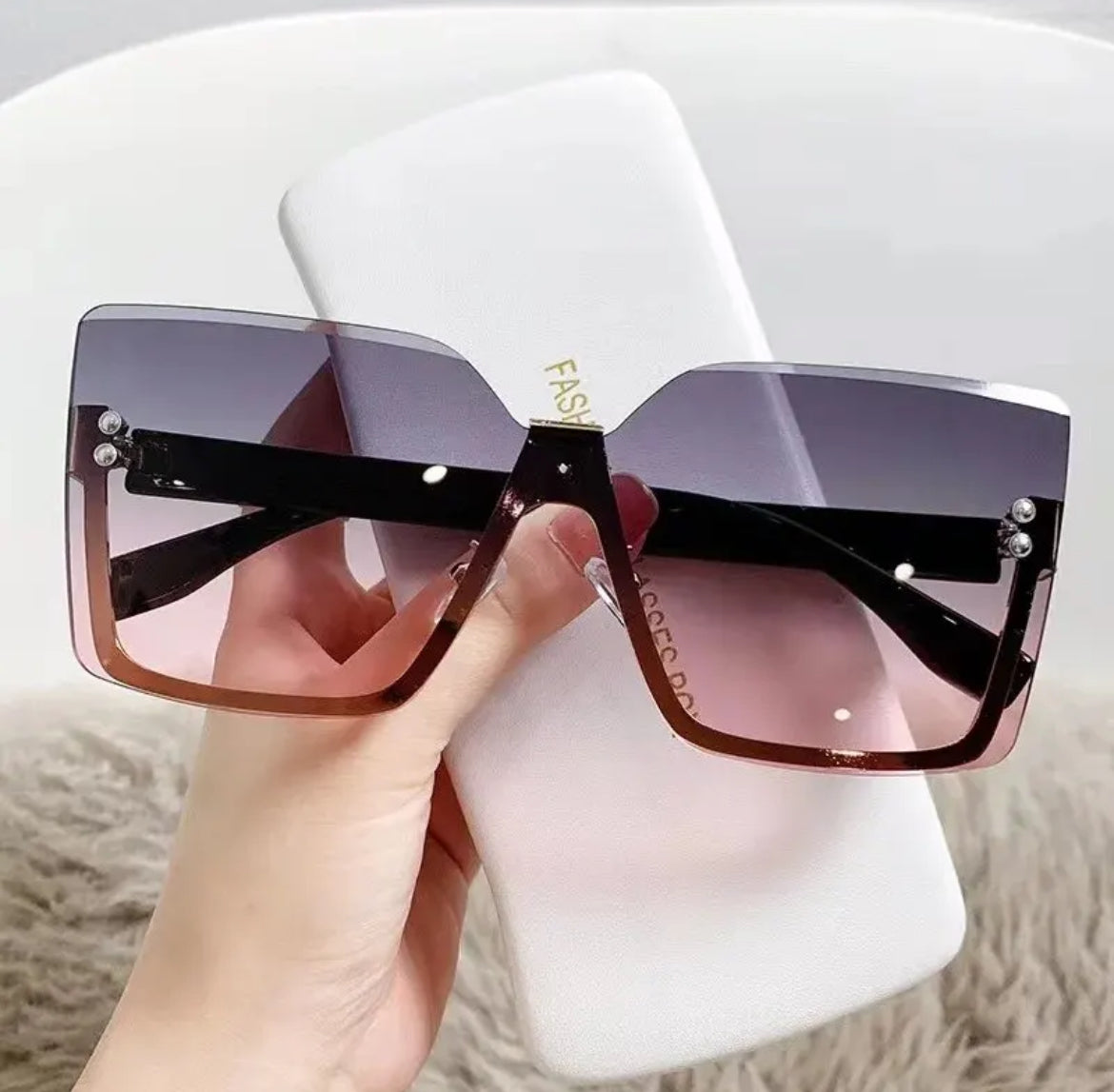 New European And American Style Half-frame Metal Sunglasses