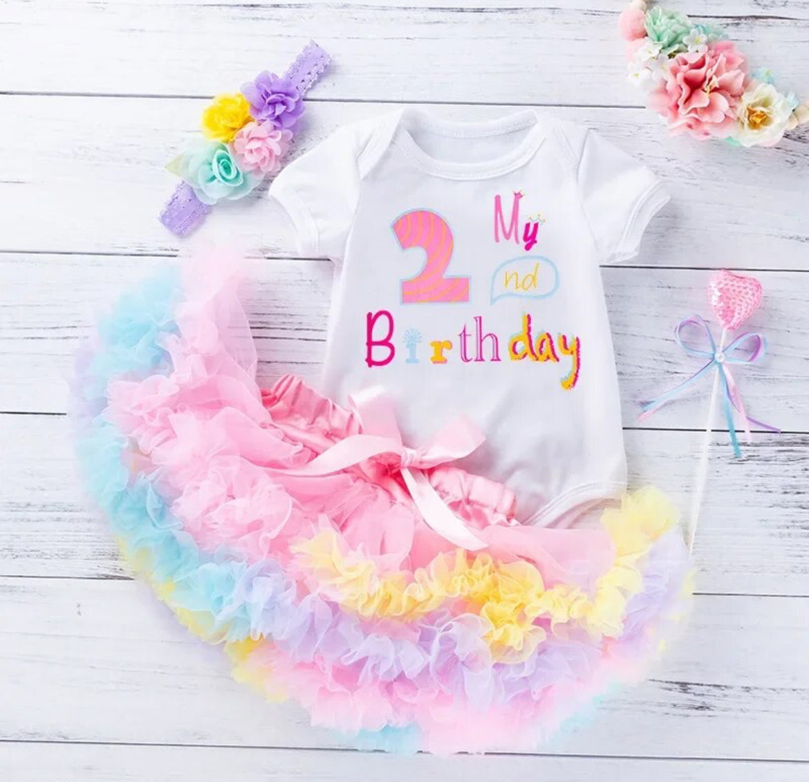 6-24M Baby Girls 1st Birthday Tutu Set 🎀