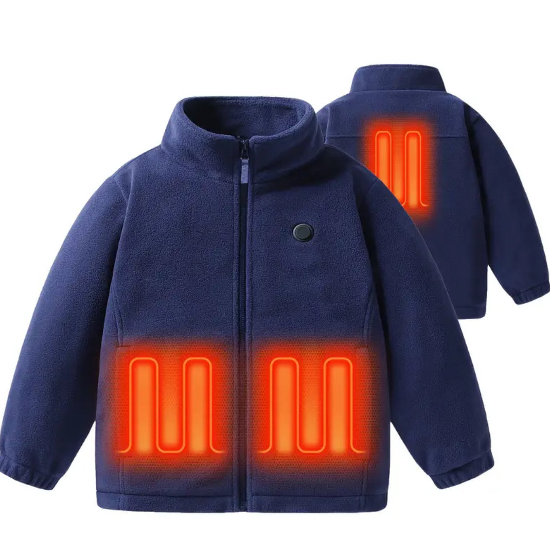 Kids Heated Hoodie Jacket, Full-Zip With 5V Battery Pack