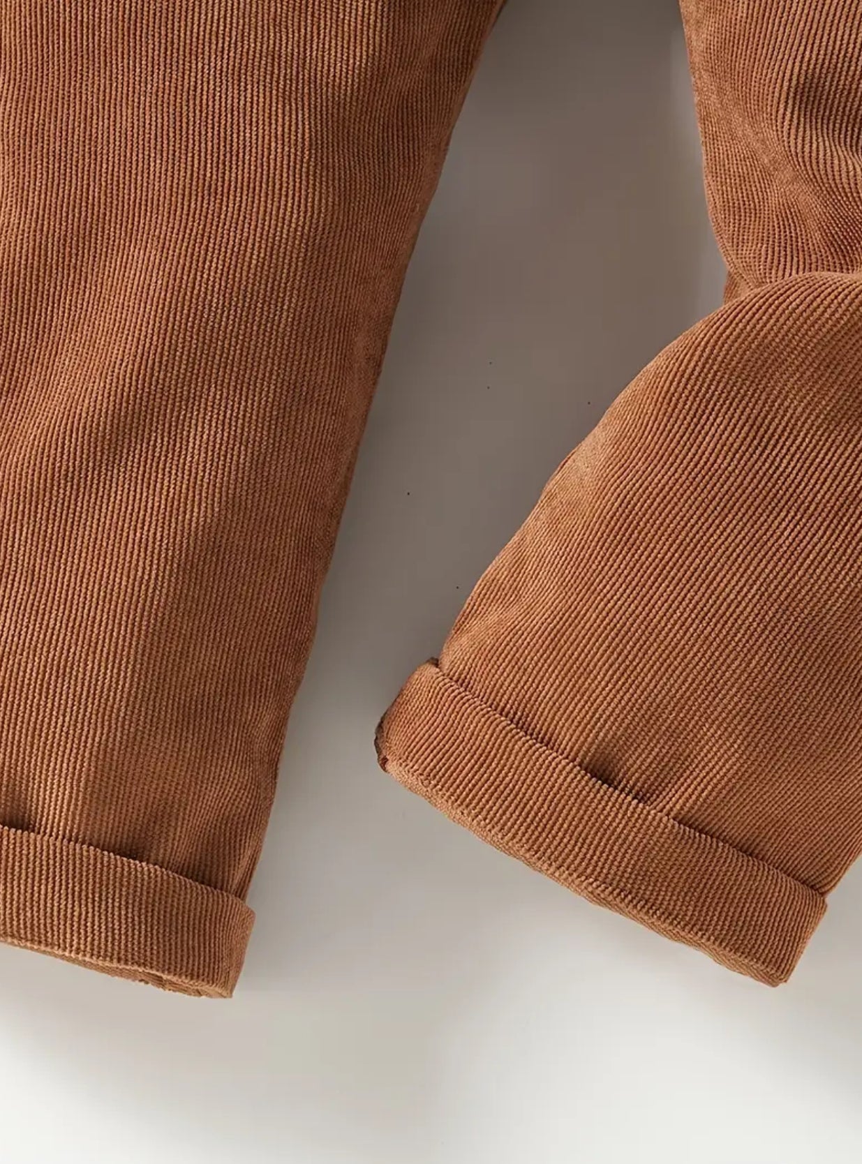 Pantalones casuales de pana para niños con cintura elástica y bolsillos