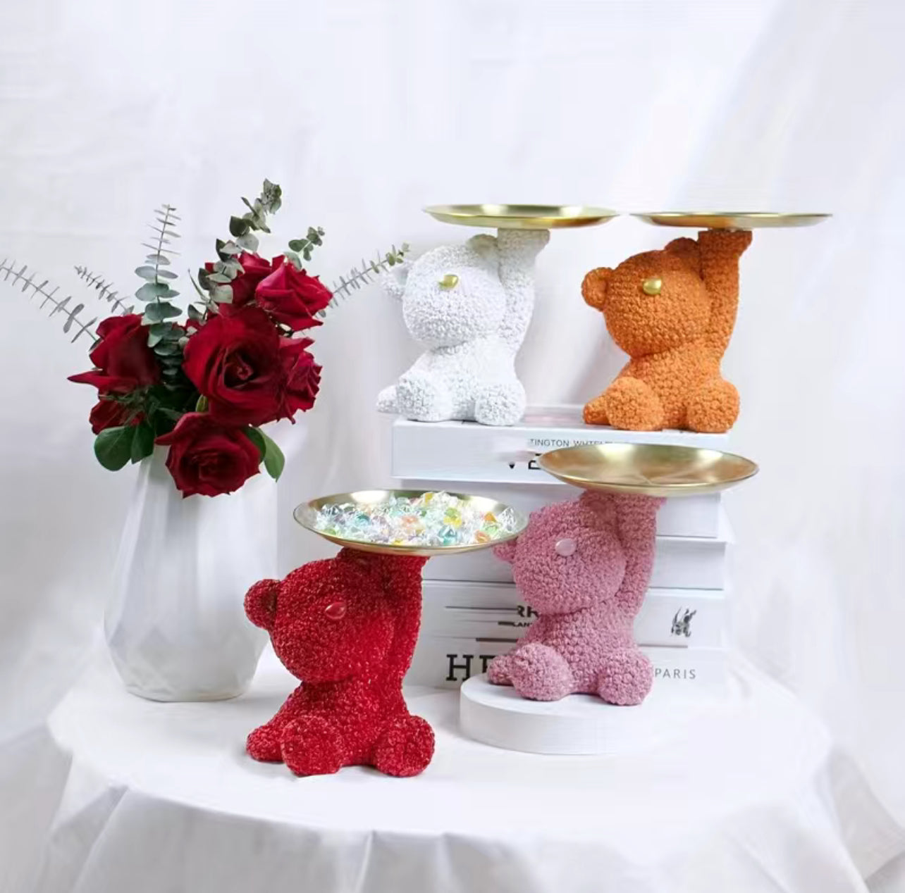 Luxury Rose Bear, Storage Tray, Decor