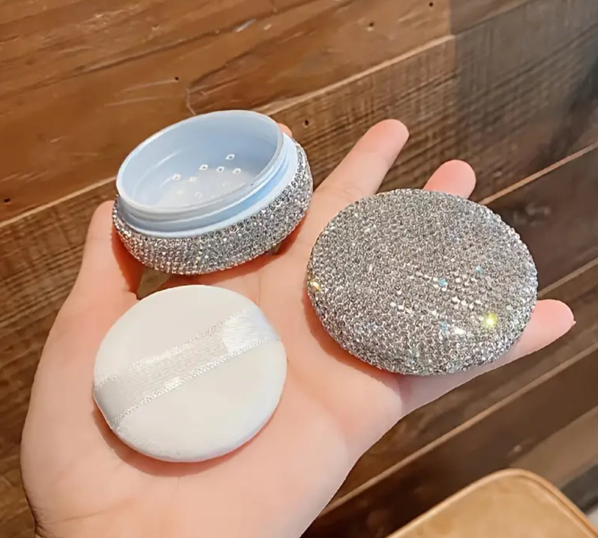 “Sparkling” Loose Powder Box With Powder Puff