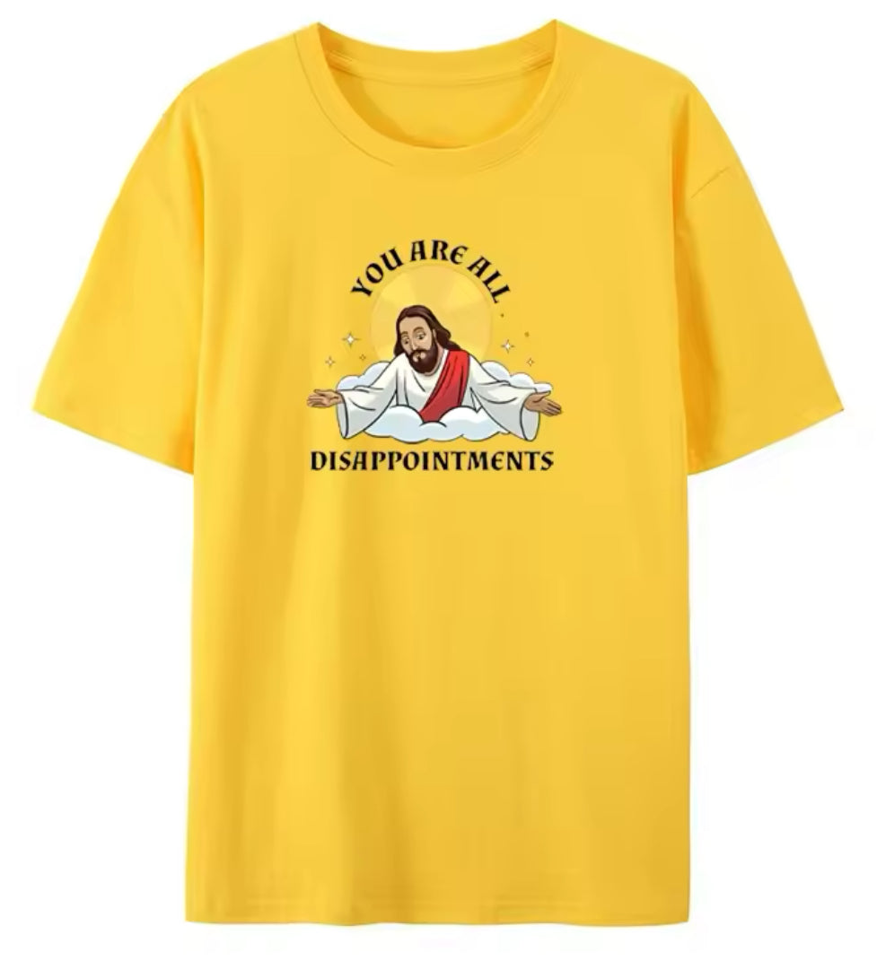 “Disappointed” Jesus Christ Meme, Men’s Size T-Shirt, Various Color Options