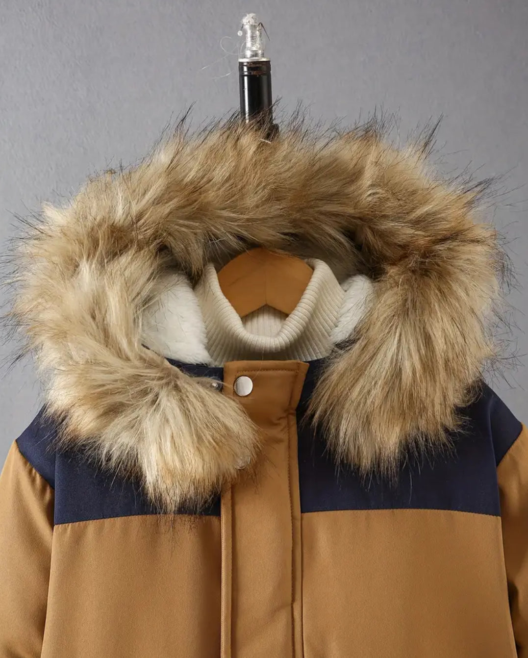 Boys' Casual Hooded Jacket - Warm, Windproof Winter Coat with Pockets.