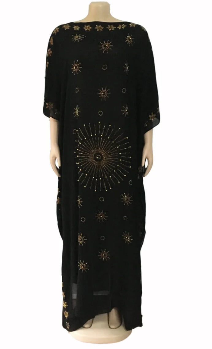 Maxivestido Bazin Riche con diamantes y diamantes, talle holgado, hasta 4XL