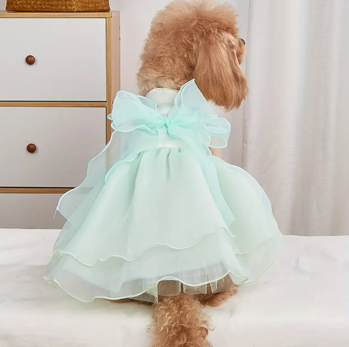 1pc Pet Wedding Dress with Big Bowknot - Dog and Cat Party Tutu