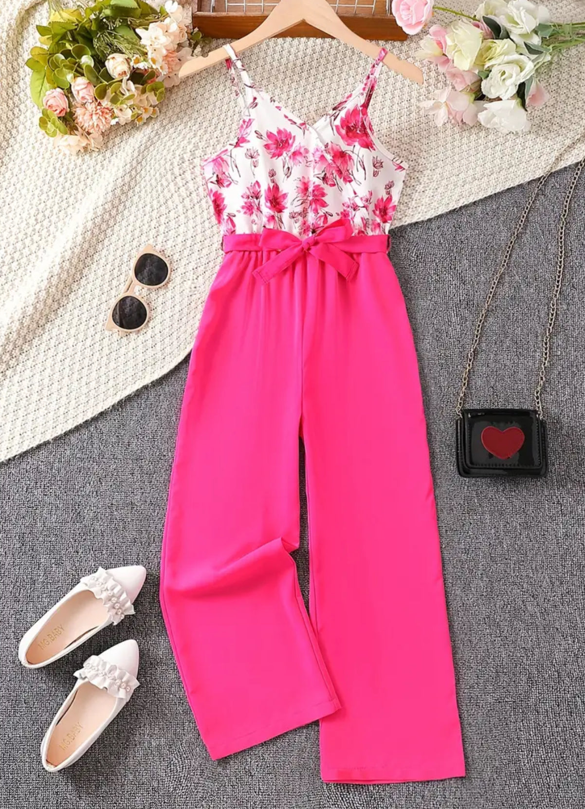 “Trendy Flower” 🌺 Teens, Cami Jumpsuit