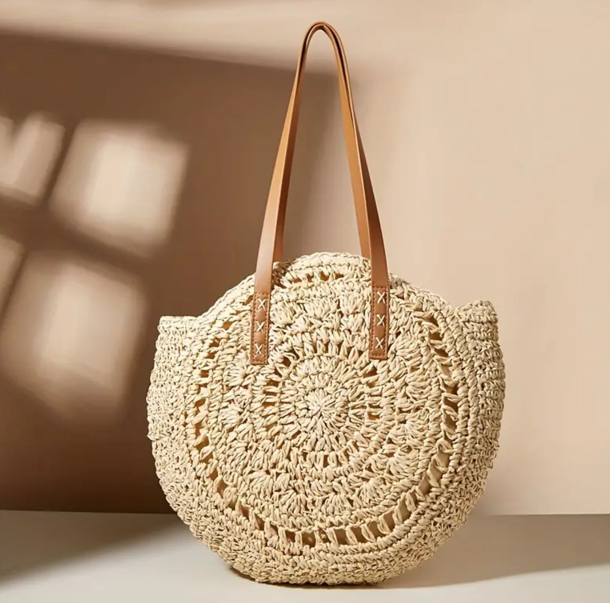 Minimalist Woven Women's Shoulder Bag, Beach Bag