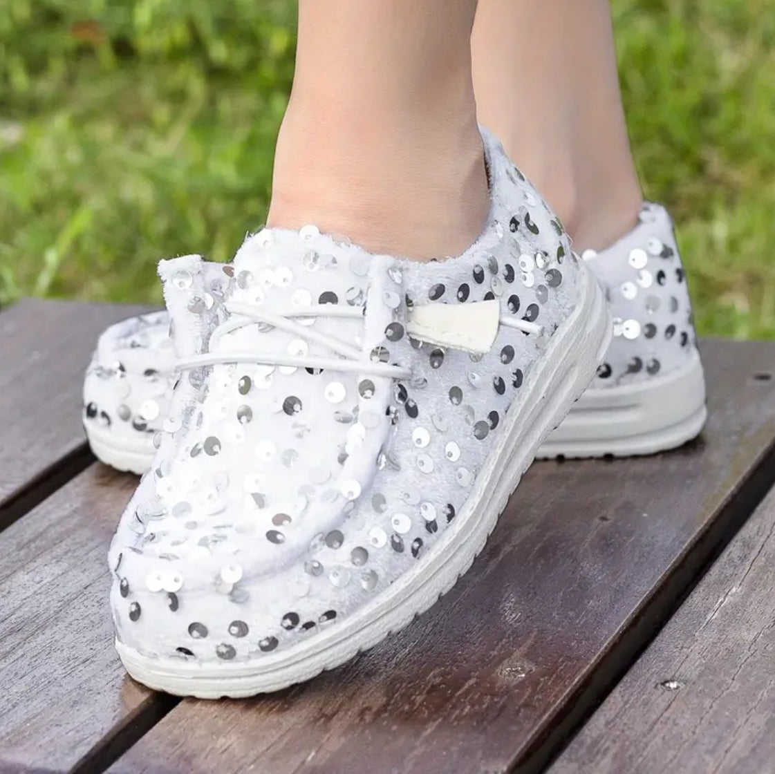 “Sparkly” Sequin Low Top Sneakers For Girls