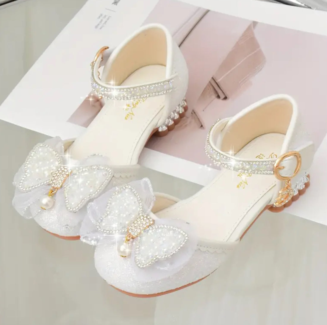 Trendy Bowknot Rhinestone, Flat Shoes For Girls