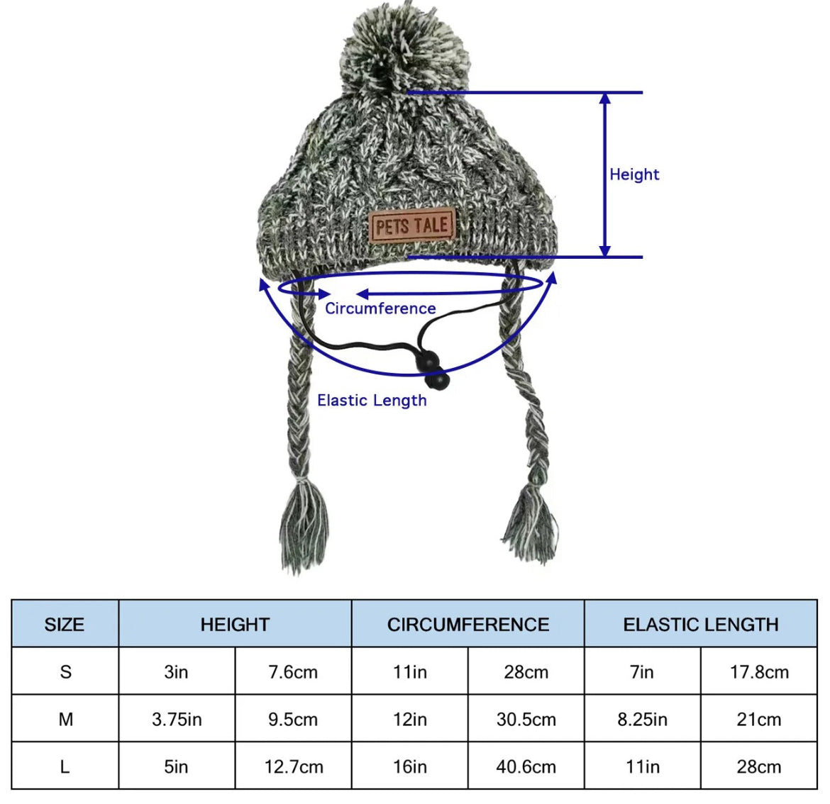 Knitted Pets Tale Winter Windproof Dog Hat