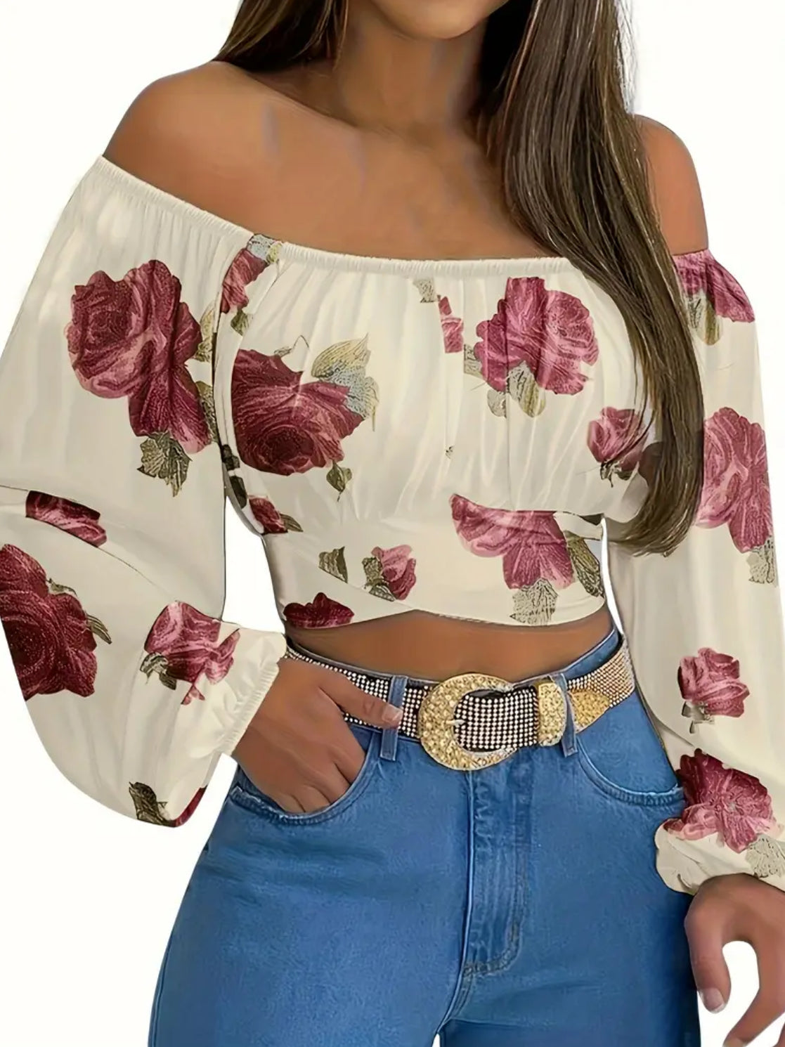 Elegante blusa de manga larga con lazo en la espalda, colección para adolescentes