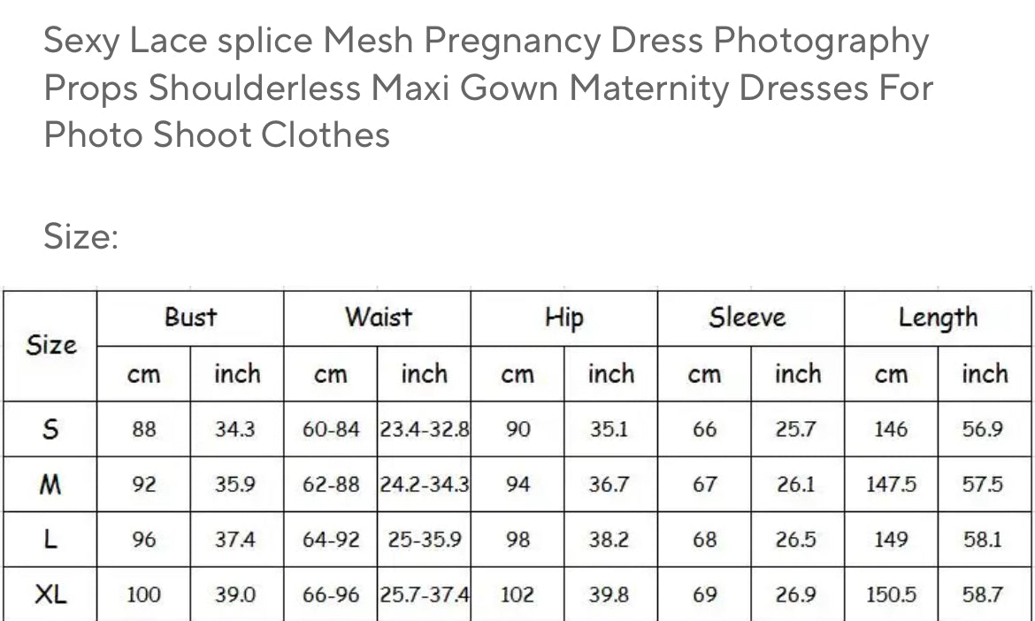 Sexy Lace splice Mesh, Shoulderless Maxi Gown Maternity Dresses