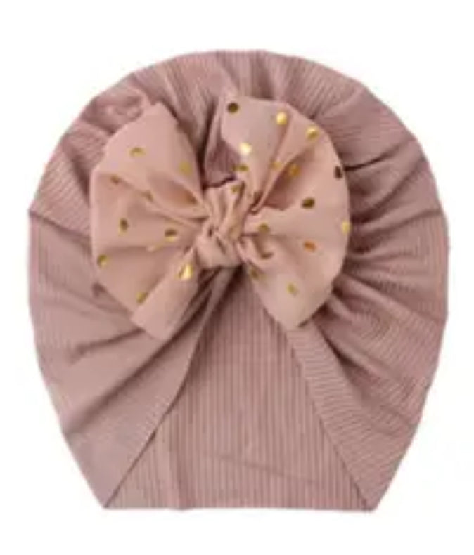 Little Girls ‘Gold Sequin Bows’ Headwear | Knitted Texture