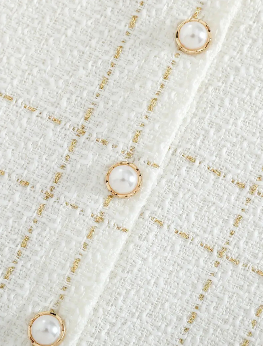 Girls ‘JACKIE O’ Fashion Plaid Two-Piece Set: Pearl Button Collar Long Sleeve Jacket + Vertical Button Suspender Dress 