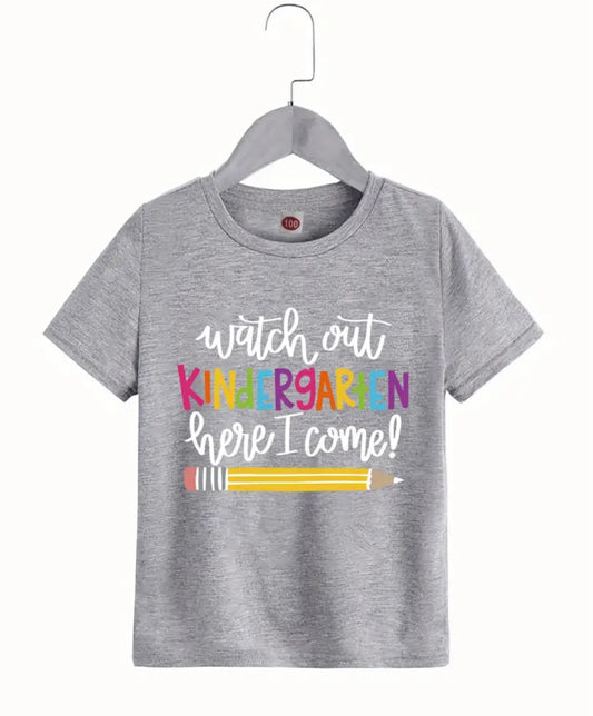 “WATCH OUT KINDERGARTEN” T-shirt, Boys & Girls