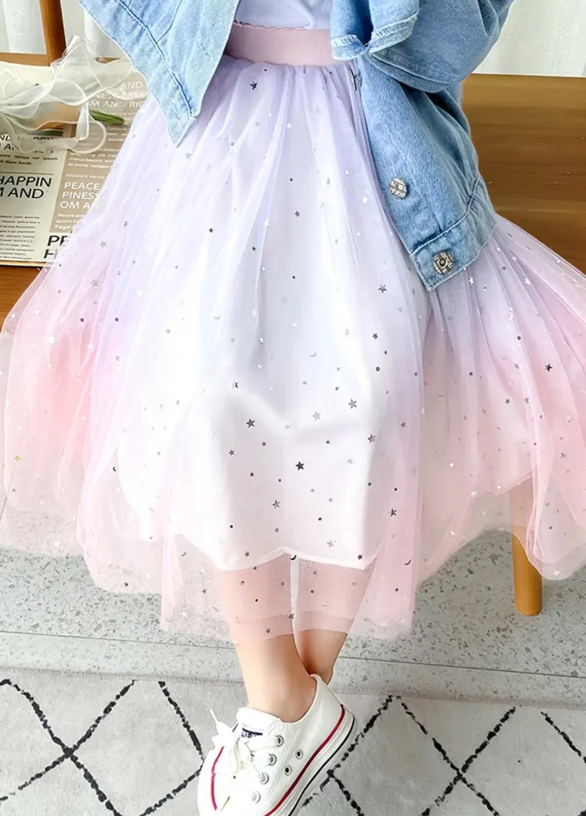 Pantallona të gjera "Dazzling Dream" Ombre Sequin Princess Tutu Skirt