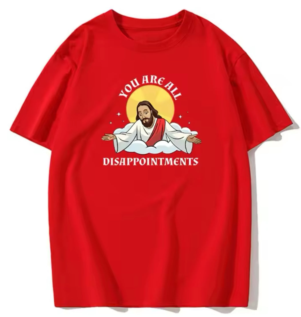 Meme de Jesucristo “decepcionado”, camiseta de talla masculina, varias opciones de color