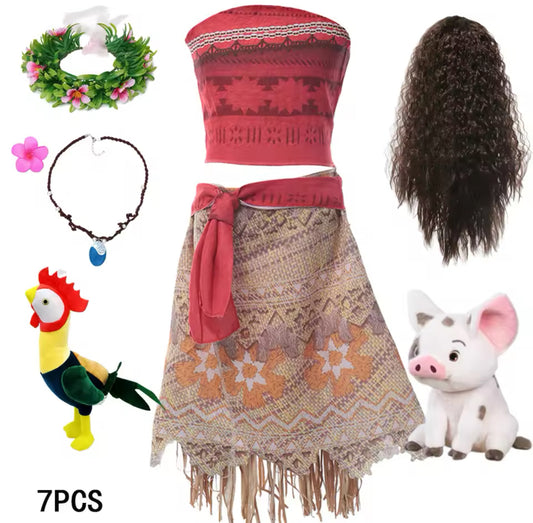 Moana 🌺🌴 Princess Dress Costume with Accessories