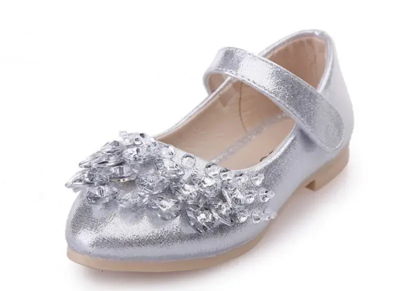 Zapatos planos de princesa con cristales brillantes para niñas