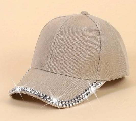 Decoración con diamantes de imitación, gorra de béisbol