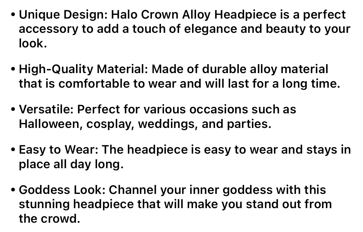 “Goddess Halo Crown”  Headpiece